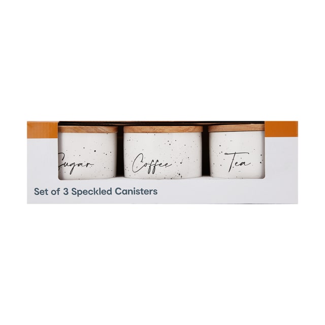 Set of 3 Speckled Canisters