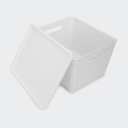 Storage Container with Lid - Large, White