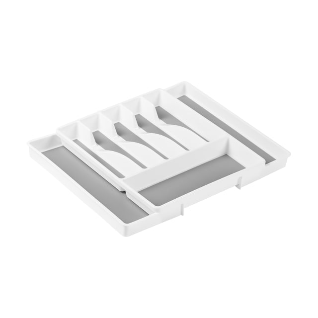 White Expandable Cutlery Tray