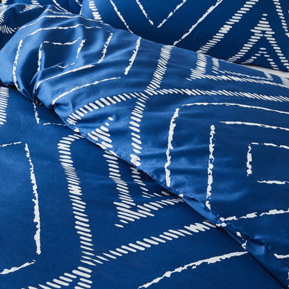 Beau Quilt Cover Set - Queen Bed, Blue