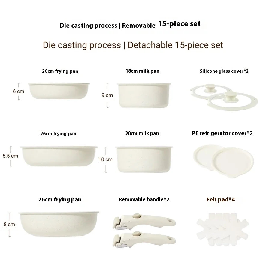 Cookware Set with Removable Handle