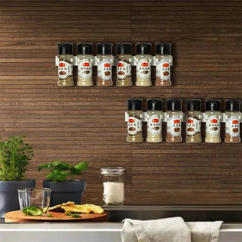 Wall-Mounted Spice Bottle Holder