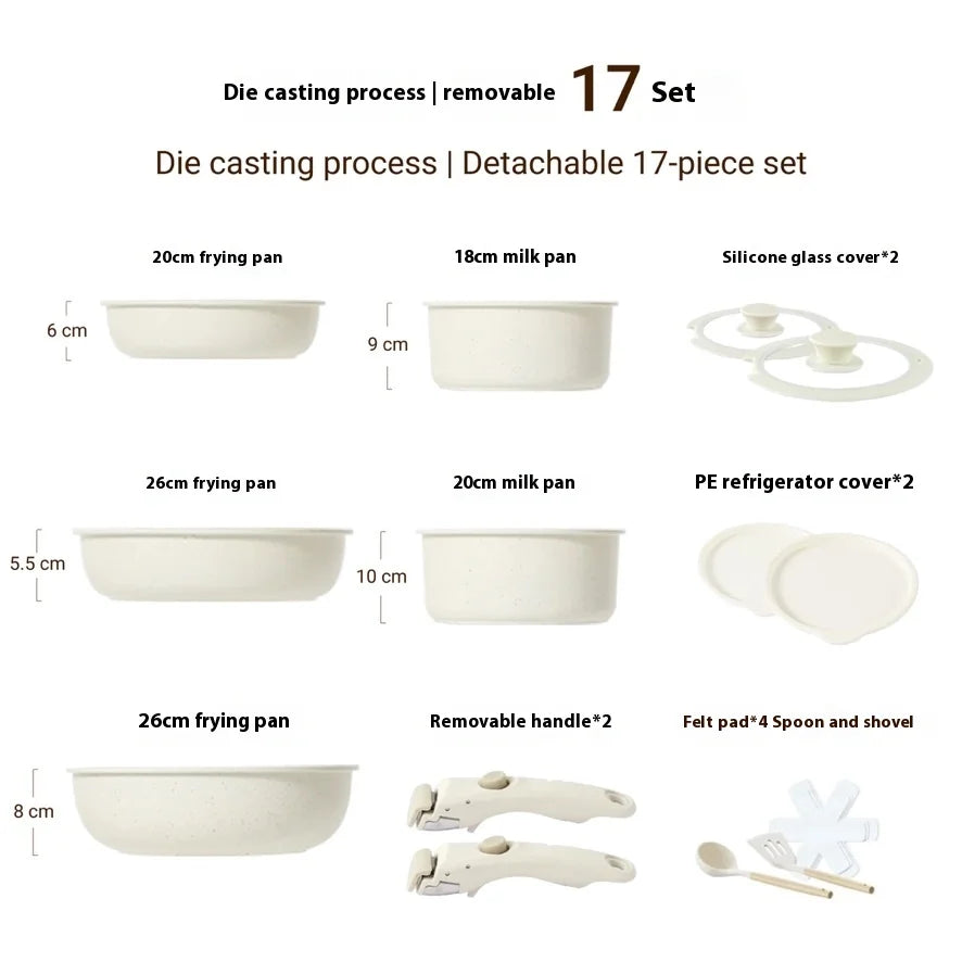 Cookware Set with Removable Handle