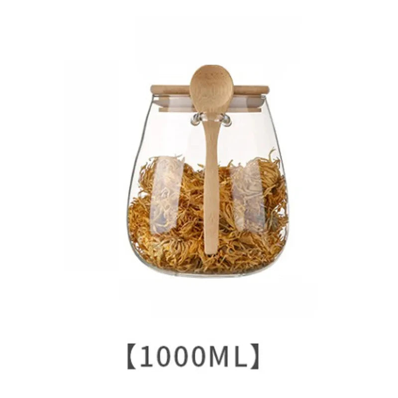 Glass Jar with Wood Spoon