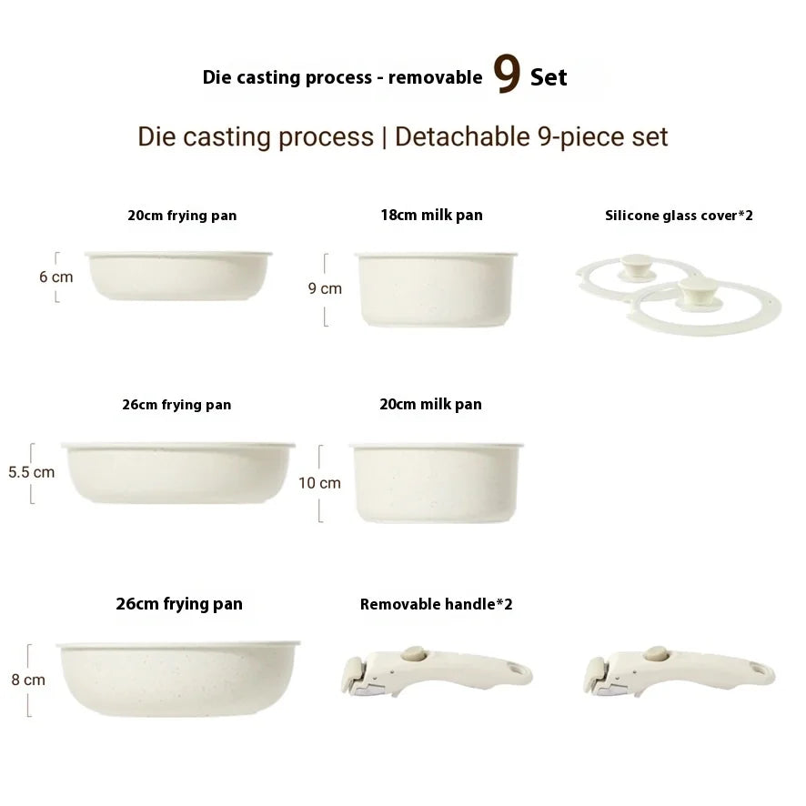 Cookware Set with Removable Handle