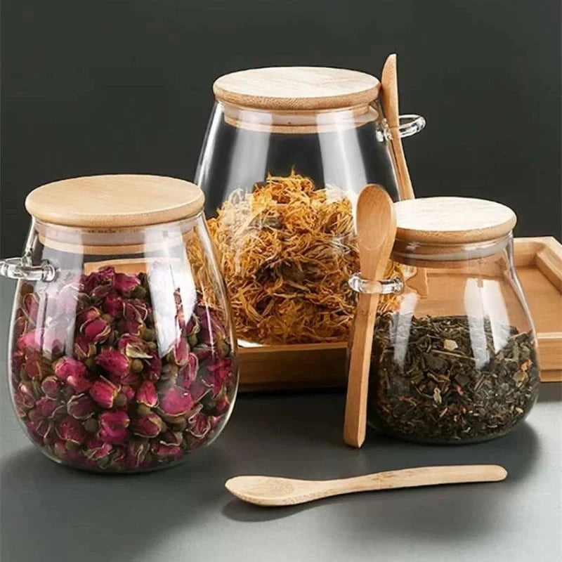 Glass Jar with Wood Spoon