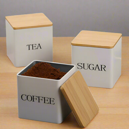 Tea Sugar Coffee Canister Set