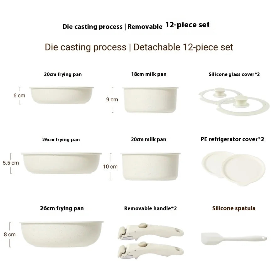 Cookware Set with Removable Handle
