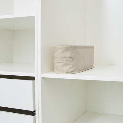 Linen Look Open Storage Box - Narrow, Beige