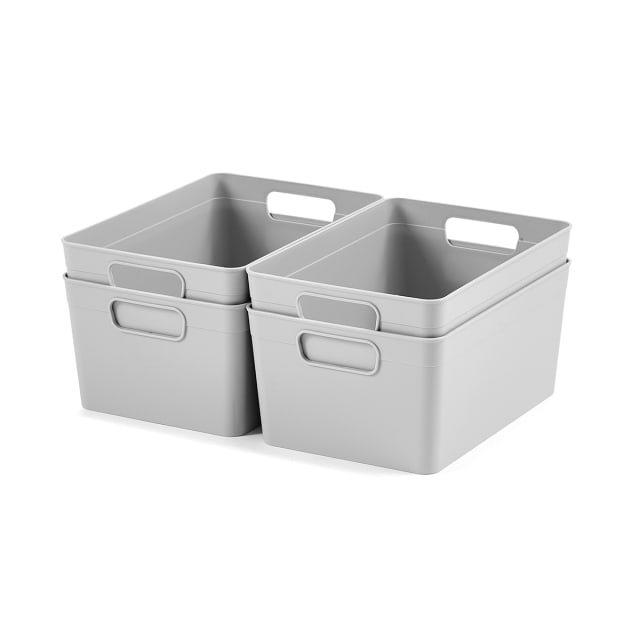 Set of 8 Plastic Baskets - Grey