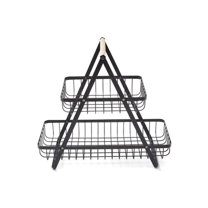 Wire and Wood 2 Tier Basket