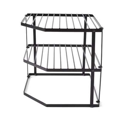 3 Tier Corner Pantry Shelf - Black