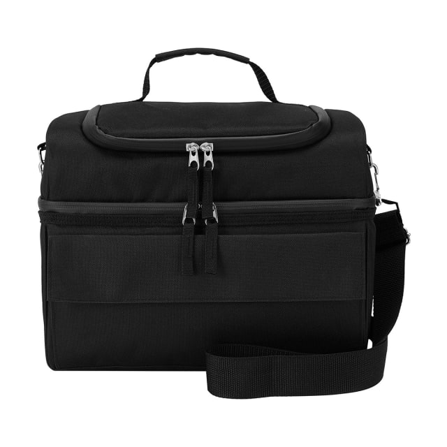 Black Insulated Large Lunch Bag