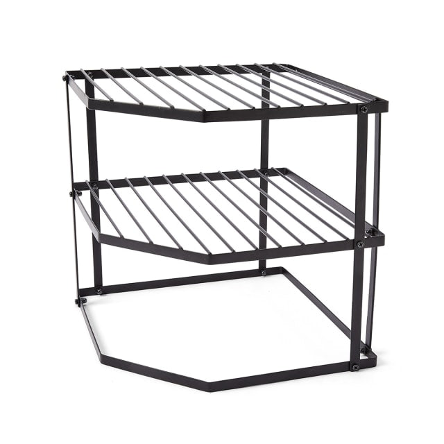 3 Tier Corner Pantry Shelf - Black