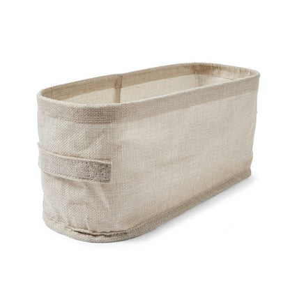 Linen Look Open Storage Box - Narrow, Beige