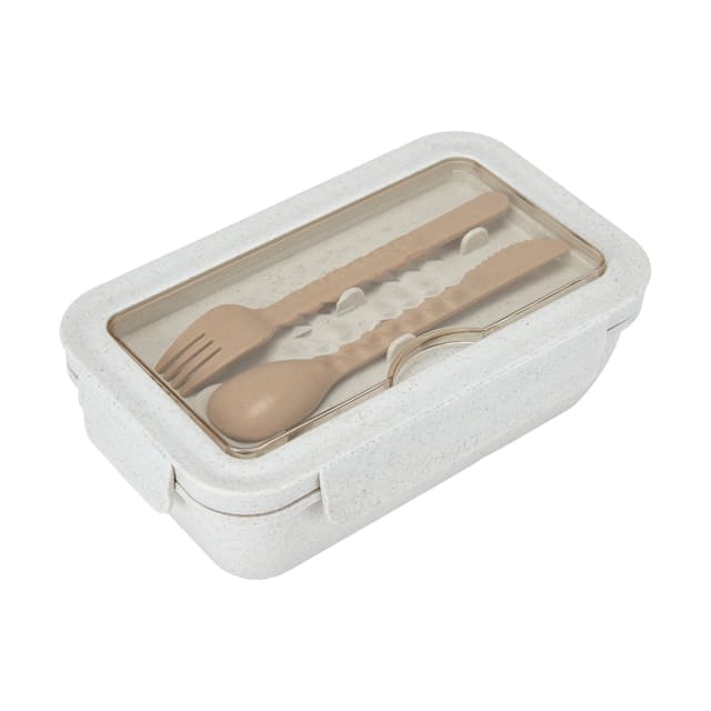 Oatmeal Wheat Straw Lunch Box with Cutlery