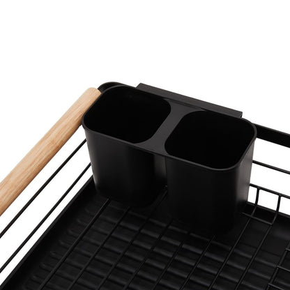 Black Wooden Handle Dish Rack