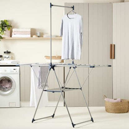 Winged Clothes Airer with Garment Rack