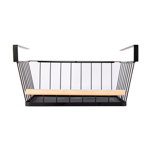 Wire and Wood Undershelf Basket