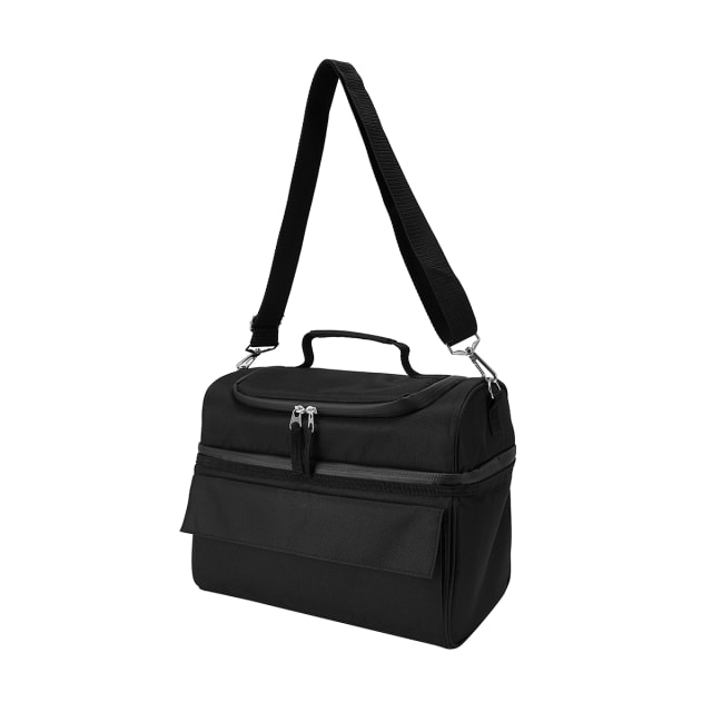 Black Insulated Large Lunch Bag