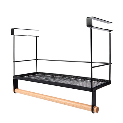 Wire and Wood Undershelf Basket With Rail