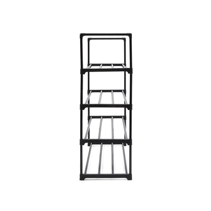 4 Tier Stackable Black Shoe Rack