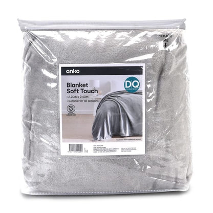 Soft Touch Blanket - Double/Queen Bed, Grey