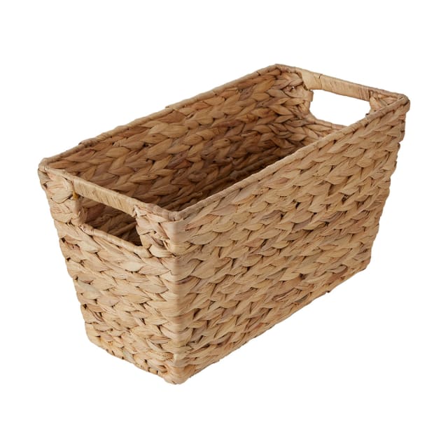 Rectangle Narrow Basket with Handles - Brown