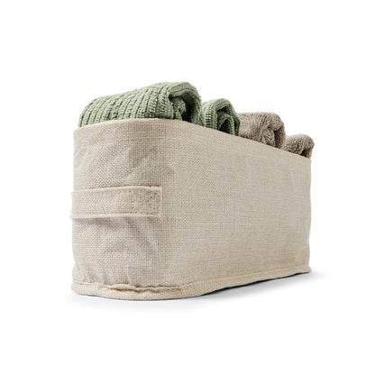 Linen Look Open Storage Box - Narrow, Beige