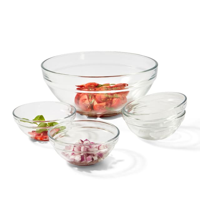 Set of 5 Glass Mixing and Prep Bowls