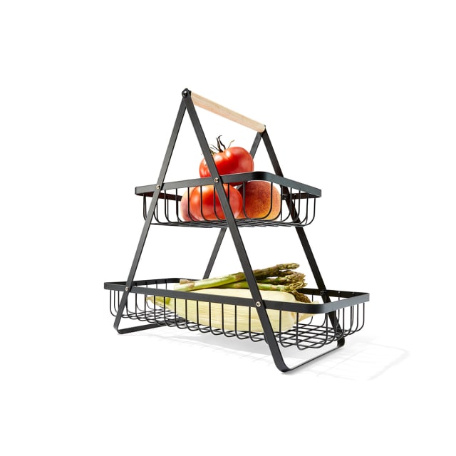 Wire and Wood 2 Tier Basket