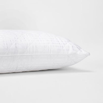 Luxury Quilted Pillow - High Profile, White