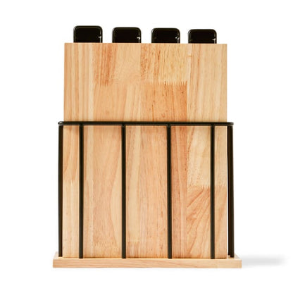 Set of 4 Wood Cutting Boards with Stand