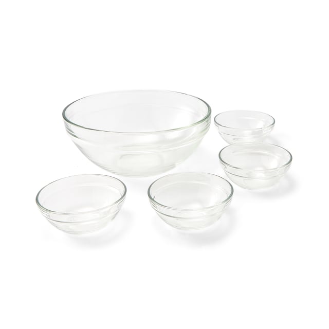 Set of 5 Glass Mixing and Prep Bowls