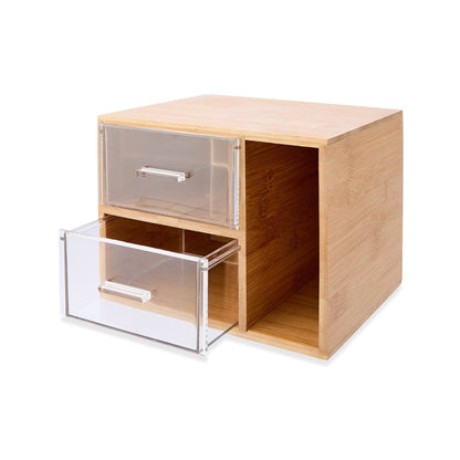 Bamboo and Plastic Square 2 Drawers