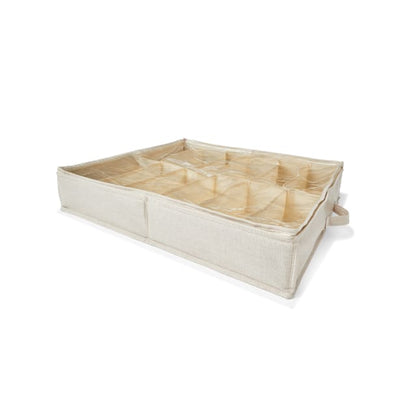 Linen Look Underbed Shoe Organiser