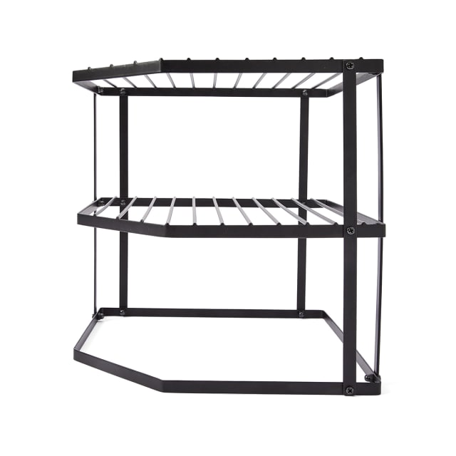 3 Tier Corner Pantry Shelf - Black