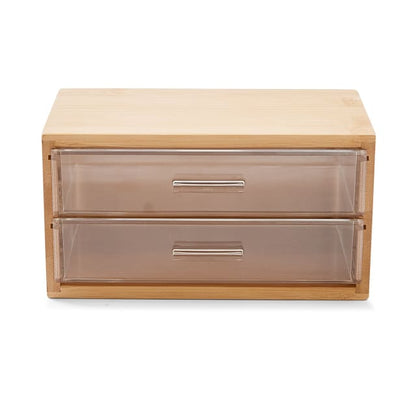 Bamboo and Plastic Small 2 Tier Drawers