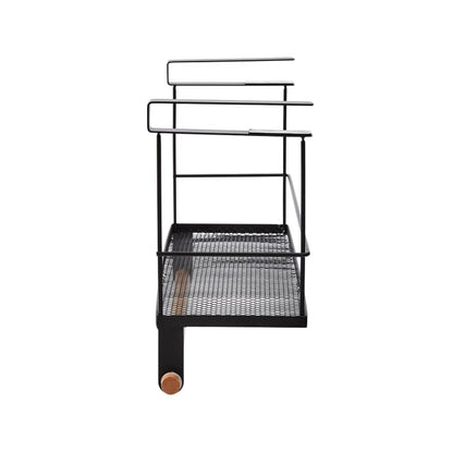 Wire and Wood Undershelf Basket With Rail