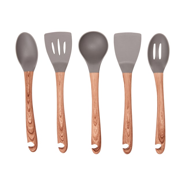 Wood Look Utensils Set