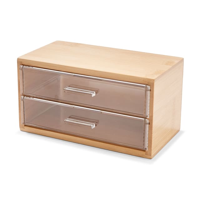 Bamboo and Plastic Small 2 Tier Drawers